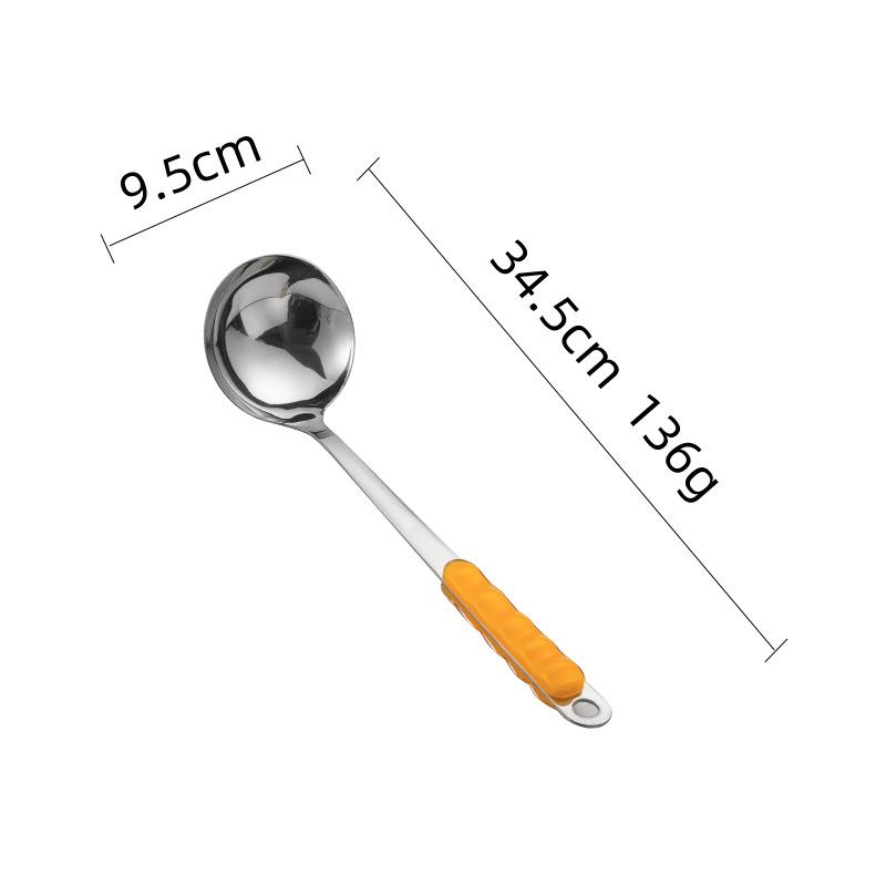 HANYANG Stainless Steel Kitchenware Set Colourful Handle Thickened Stir-Fry Spatula Insulated Cooking Spatula Spatula Spatula Fishing Noodle Spoon