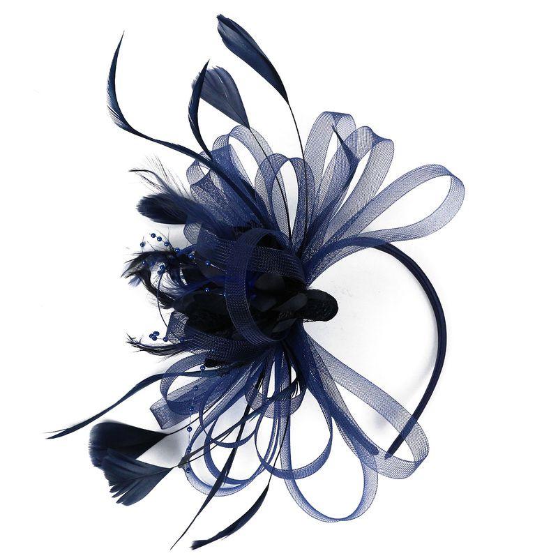 Bandeau élégant à plumes florales pour accessoires de cheveux pour femmes