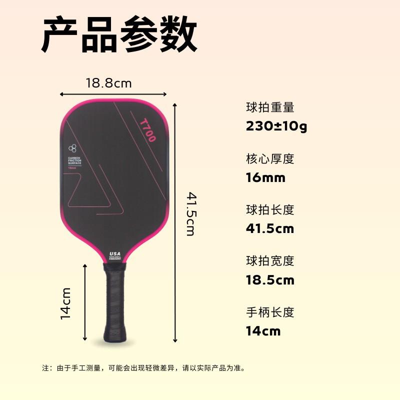 Carbon Fiber Pickleball Paddle Set Outdoor Sport High Elasticity Strong Spin Matte Finish Lightweight Performance