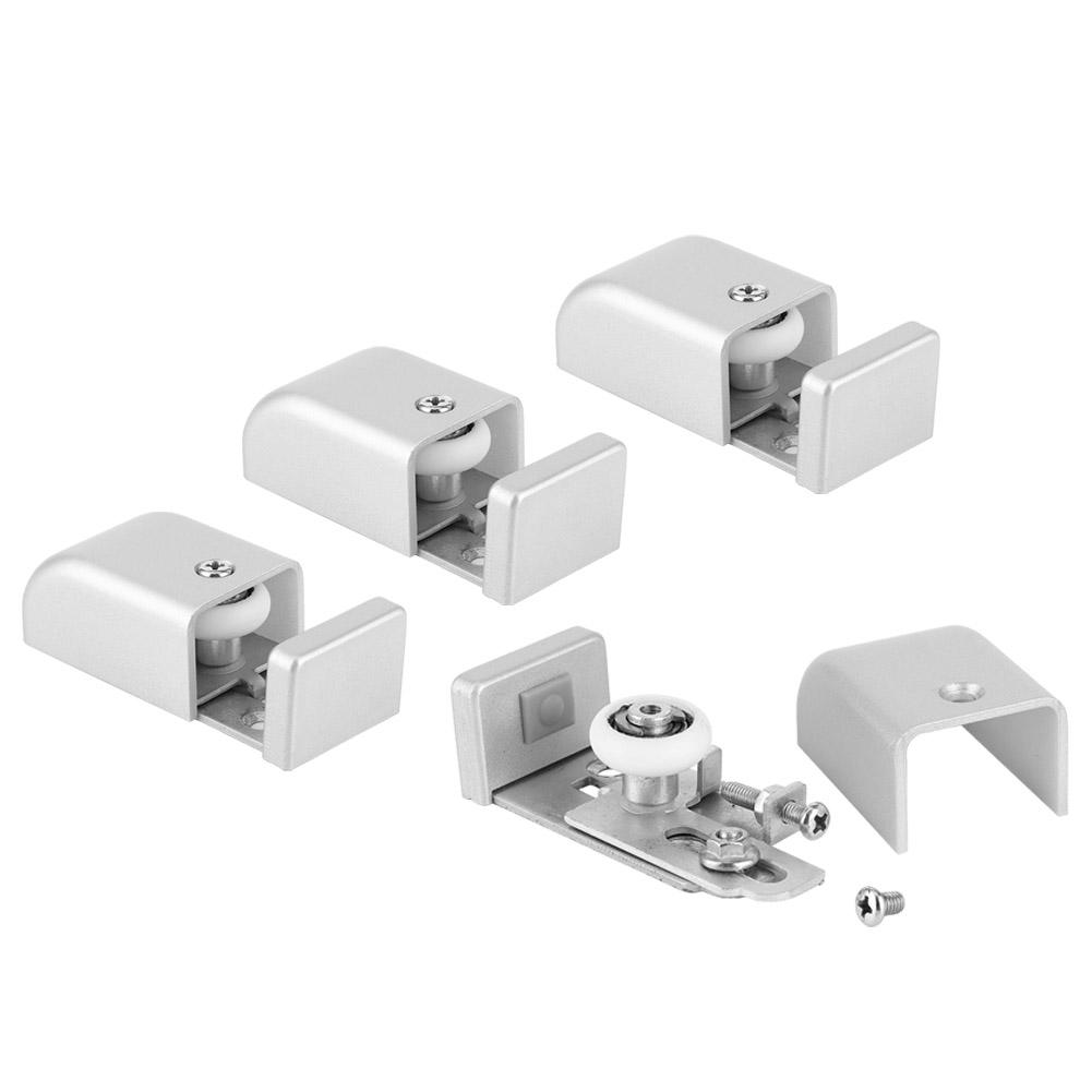 4Pcs Adjustable Sliding Door Stopper Roller Guide Hardware Accessory for Automatic Door