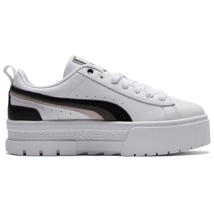 Puma Women's Mayze Platform Sneakers White Black 384871-02