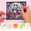 DIY Diamond Painting Kit with Frame,Skeleton Love Full Circle Mosaic 5D DIY Cross Stitch Kit Home Decoration with Frame, Handicraft Hobby Collection