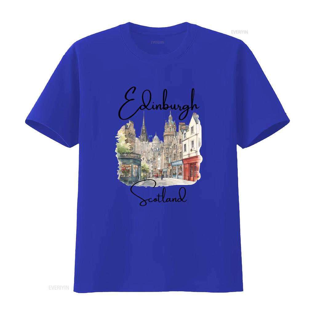 Cute Edinburgh T Shirt Softstyle Trip Souvenir Scotland s Clothes vintage Washed Casual homme graphic Versatile streetwear