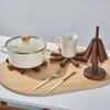 Foldable Wooden Trivet for Hot Dishes Non-Slip Placemats Ornaments Walnut Tree Table Mat Set  Pot