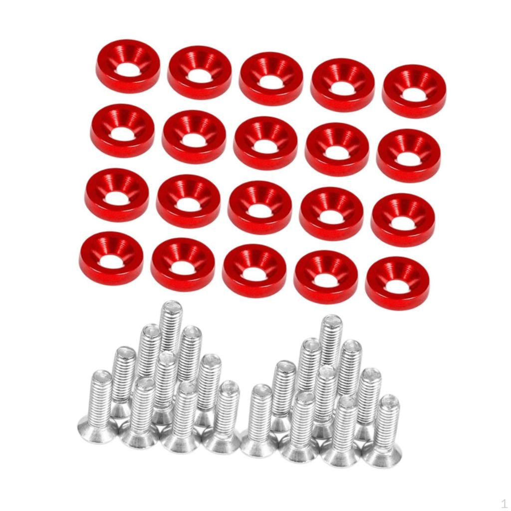 20 Stück Kennzeichenbefestigungen M6 (1/4 ") mit Unterlegscheiben für Fahrzeuge