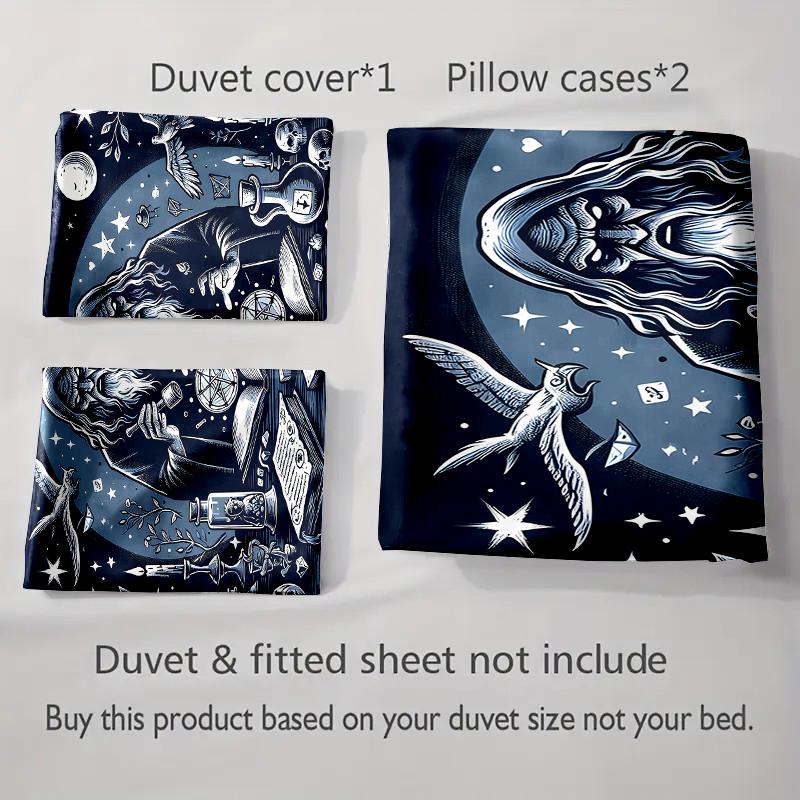 Mystical wizard design Bedding Duvet cover sets Duvet covers Pillowcases gifts (1 * Duvet Cover 2 * Pillowcases, without duvet insert)