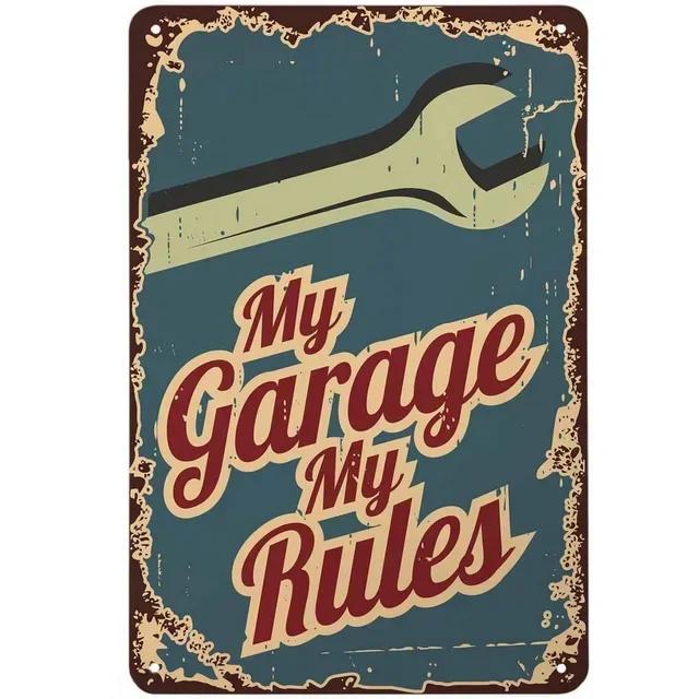Vintage Metal Tin Signs  My Garage My Rules  Retro Wall Decor Plaque for Game Room Cafe Garage Club Bar Pubs  Iron Painting Deco