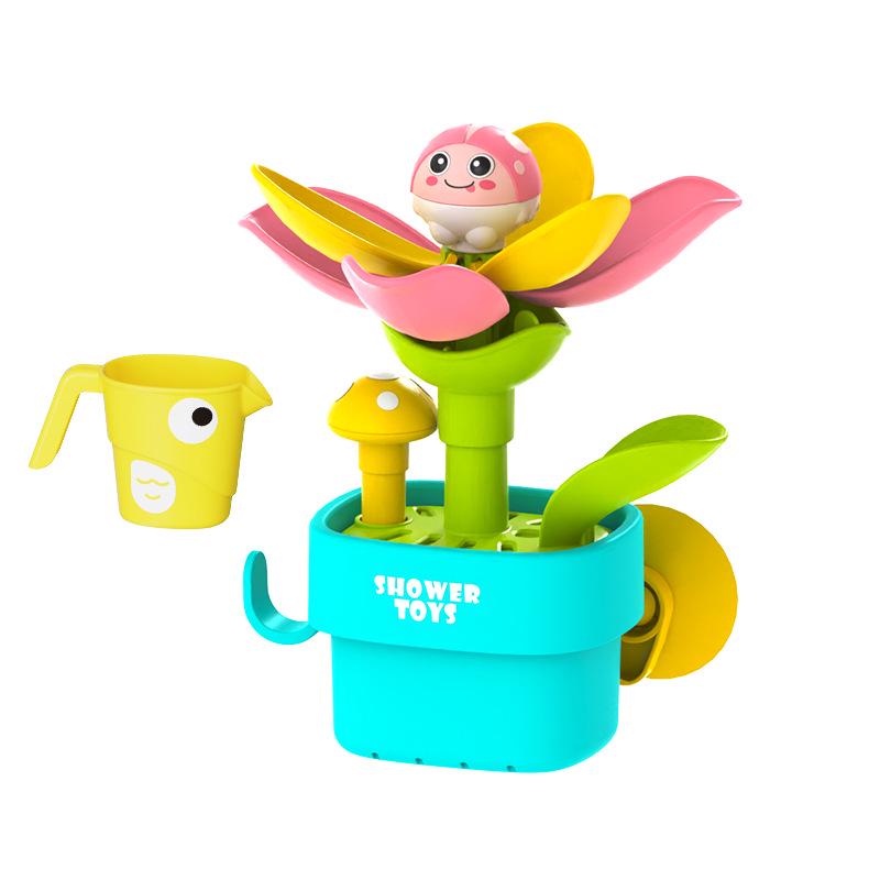 Children s Bath Flower Watering Toy with Suction Cup Spinner