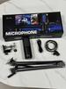 RGB USB Microphone with Desktop Boom Arm, One-Key Mute, Monitoring for Streaming, Gaming, Recording, KTV.