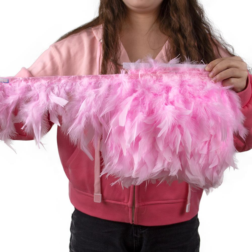 Multicolor Natural Turkey Feather Trim Ribbon 4-6 Inches Fluffy White Marabou Feathers Trims Lace for Party Skirt Clothing Decor