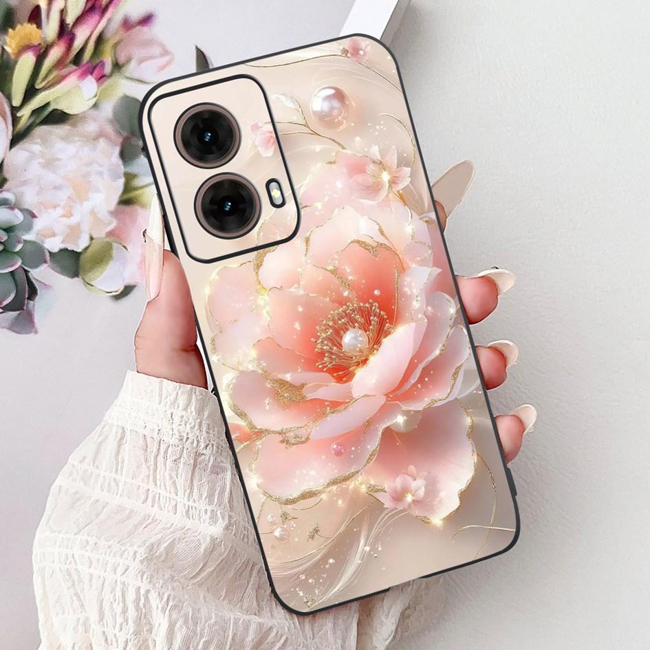 Case For Motorola Moto G35 Cover XT2433-5 Popular Flower Painted Soft Silicone Shockproof Coque For Moto G55 G75 G85 5G TPU Capa