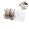 Transparente Make-up-Box mit drei Gittern, Make-up-Pinsel-Eimer, Kosmetik-Organizer, Studentenschreibtisch, Stiftbehälter, Aufbewahrungsbox