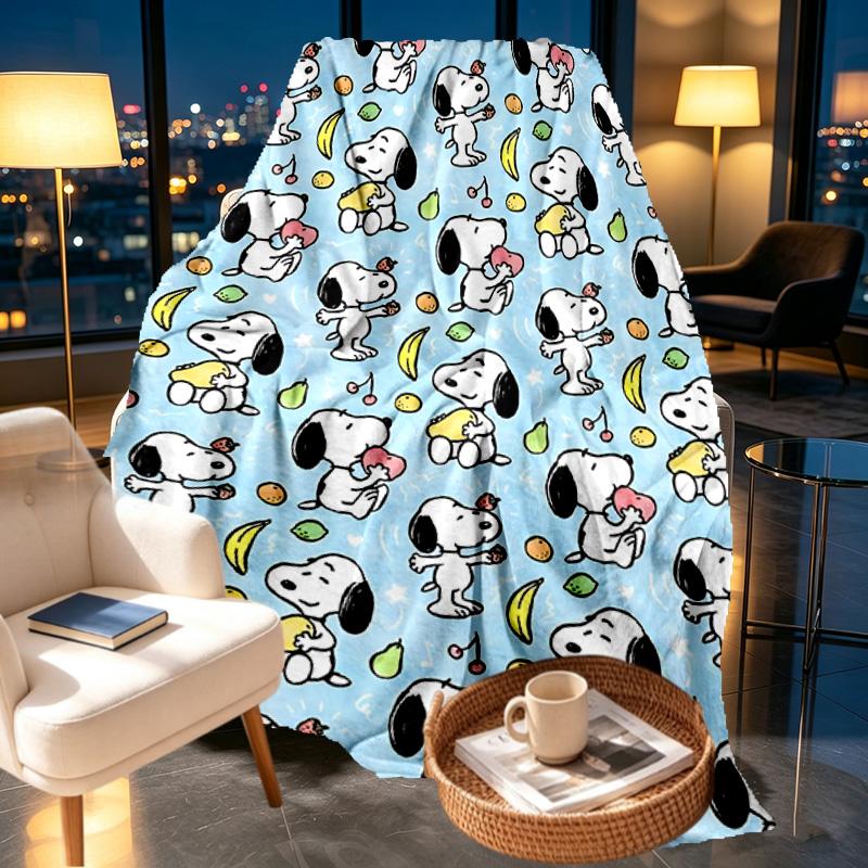 Snoopy Print Blanket - Soft & Comfortable, for Bedroom, Travel, Sofa, Home Decoration - Birthday Christmas Gift for Friend
