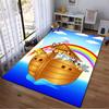 Noah's Ark Cartoon Carpet with Animals, Rainbow, and Blue Sky Design Suitable for Use As an Anti-slip for Living Room Bedroom Sofas