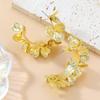 Europäische und amerikanische Retro 3D Blumen C-förmige Ohrringe - Damen Exaggerated Style Schmuck