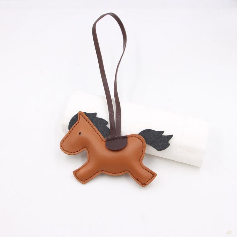 Pu Leather Horse Keychain With Strings Rope Fashion Bag Hanging Accessories Backpack Pendant Year Of The Horse Gift
