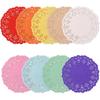 Small Round Paper Doilies, 180 Pcs 3.5 Inch Colored Lace Paper Doilies Mini Paper Doilies Disposable Paper Placemats Round Lace Doilies for Tables,