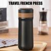 Hosioe Travel French Press Coffee Maker with 2-Layer Filter Mesh, Double-Walled Stainless Steel Vacuum Insulated Coffee Maker Cup for Coffee and Tea,