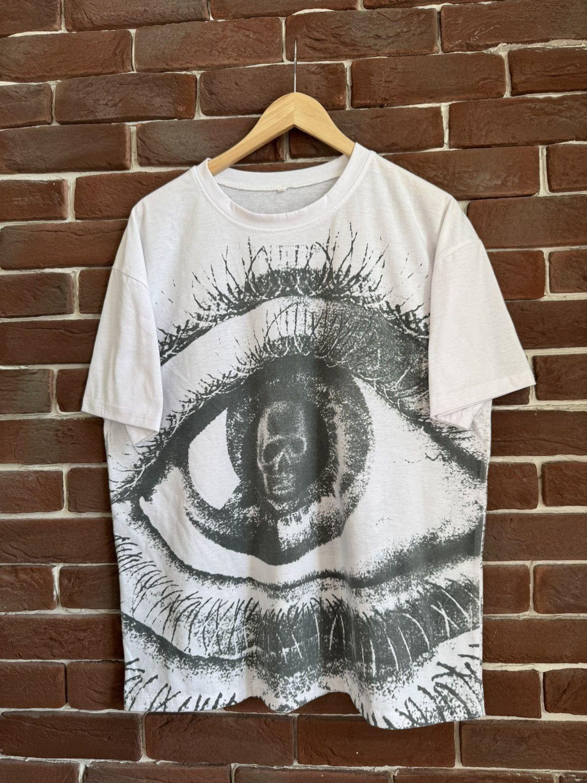 MC Escher Eye All Over Print Tee Art Hype Band Rare L White Unisex T-Shirt XXXXL
