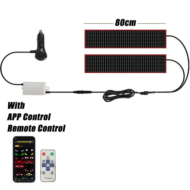 Devil Eyes LED Pixel Panel Light 1.2-2M 12-24V APP Control Soft Foldable Scrolling Animation Screen Board Truck Car Windshield