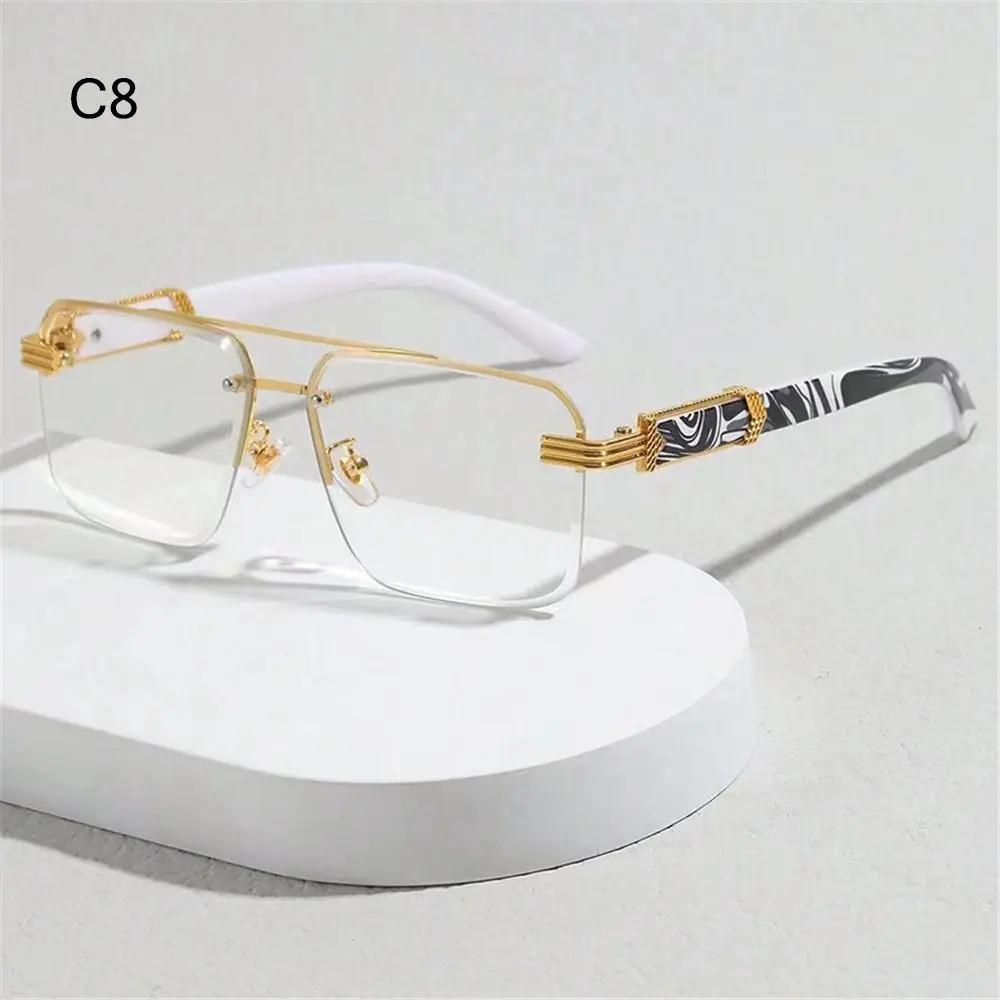 Fashion Rimless Sunglasses Square Women Retro Men Gradient Sun Glasses Brand Designer Eyewear UV400 Shades Oculos Female