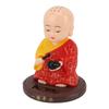 Solar Little Monk Figurine Automatic Head Shaking Decorative Funny Statue Ornament for   Car Dashboard Home
