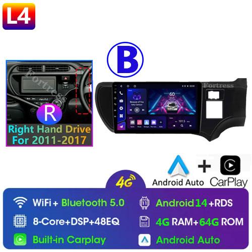 Car Radio For Toyota Aqua Prius C 2011-2017 Multimedia Automotive Autoradio Carplay Android Auto Wireless Video Car GPS WIFI