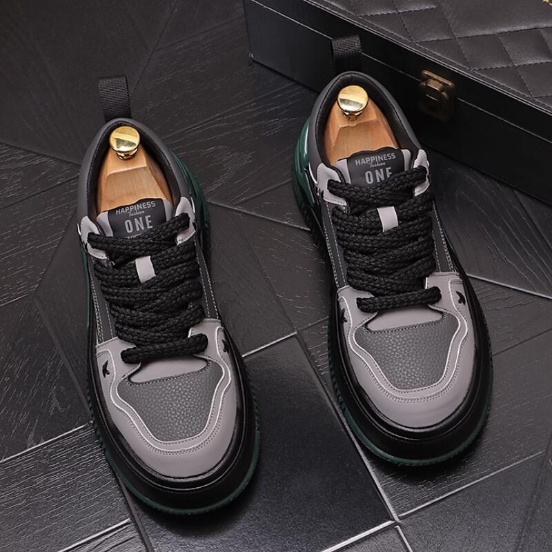 Fashion Fashion casual shoes match color men's board shoes with thick soled sneakers Zapatos Hombre b2