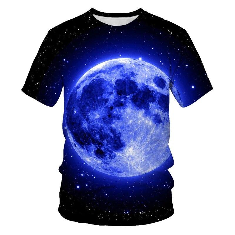 New Nature's Starry Sky Graphic T Shirts Men Fashion Novel Aurora Pattern Tees 3D Printed Casual O-neck Short Sleeve Tops