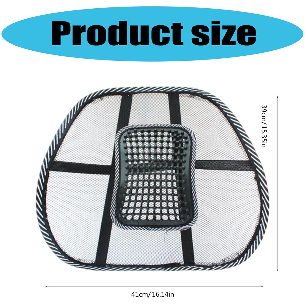 Ergonomic Ice Silk Car Seat Cushion Lumbar Back Brace Providing Cool Comfort and Back Support During Long Drives