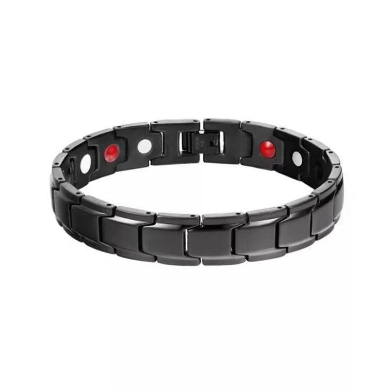 

Men s single-row bracelet, stainless steel, adjustable, elegant bracelet, magnetic therapy health care accessory