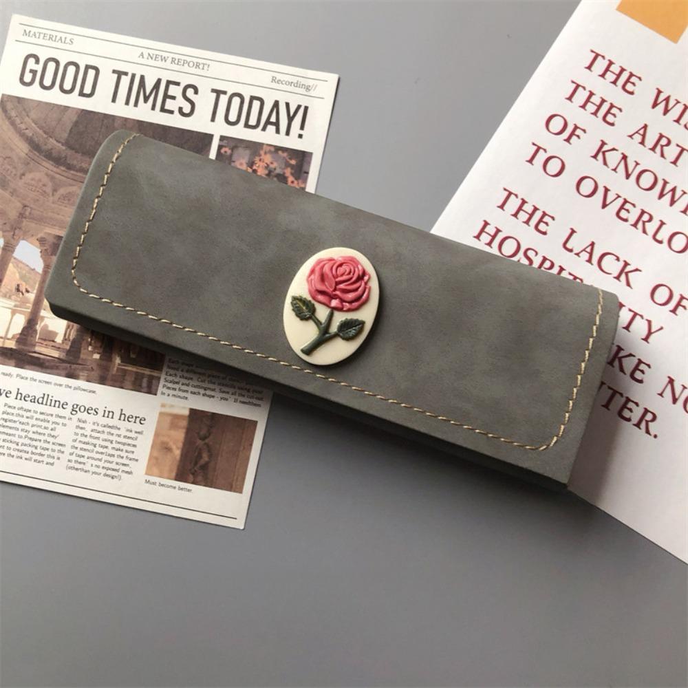 

Pressure Resistant Rose Literature Glasses Cases Easy To Carry Glasses Storage Box сірий