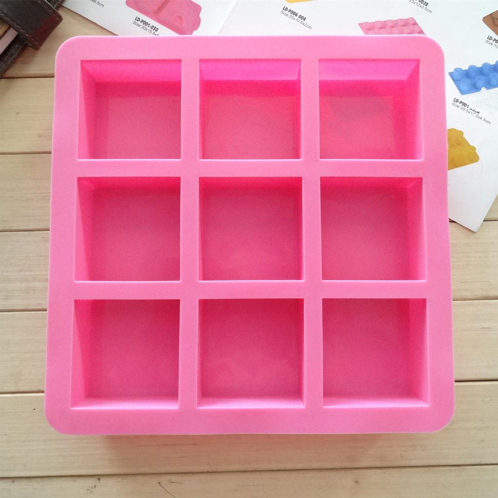 9 Cavities 100ml Square Fondant Cake Silicone Chocolate Ice C Ube