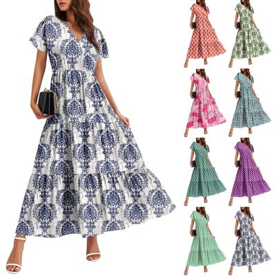 Women's Flowy Dresses Women's Summer Dresses Casual Short Sleeve Maxi Dresses Formal Maxi Dresses