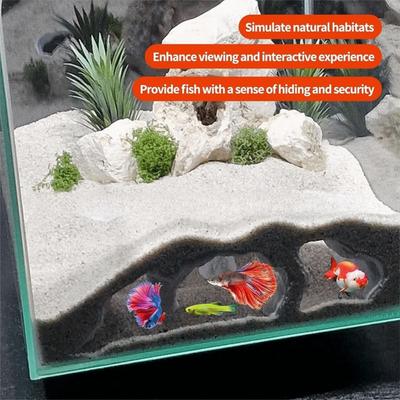 Durable 3D Printing Fish Tank Underground Cave Rest Safe Betta Cave Feeding Breeding House Aqaurium Decorations