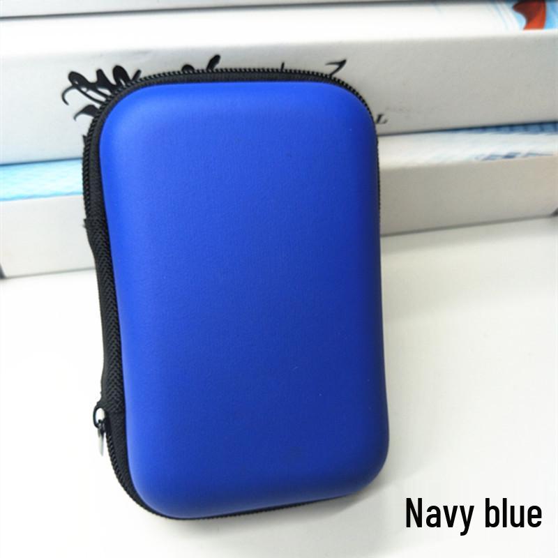 

Прямокутний ZIP-кейс для навушників та кабелів з EVA синій/глибокий