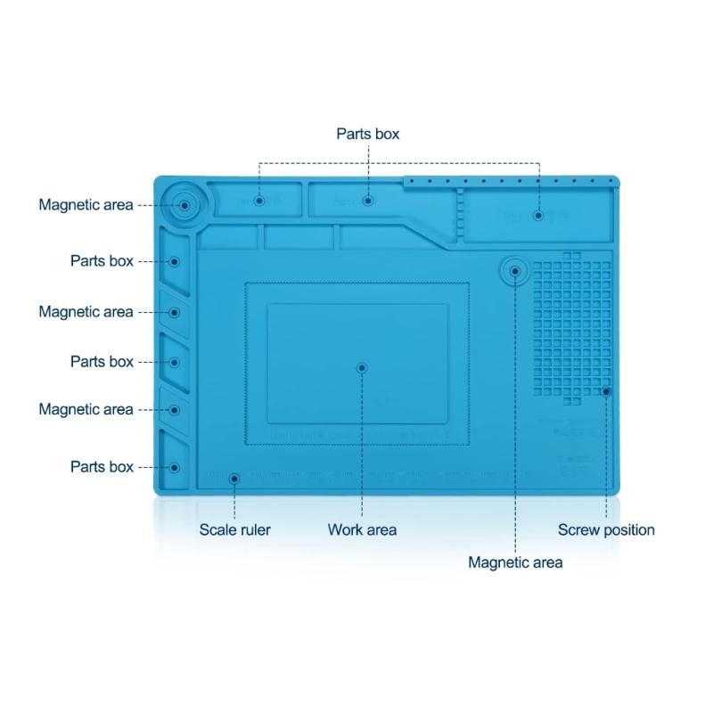 Magnetic S150 Heat Insulation Mat Large Silicone Soldering Pad for Electronic Repair Workstation Anti Static Pad
