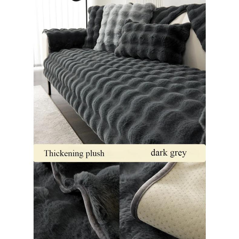 

Утолщенный плюшевый чехол для дивана с кроликом, скандинавский однотонный чехол для дивана, нескользящие накидки на диван, осенне-зимний коврик для дивана, декор для гостиной 70x70