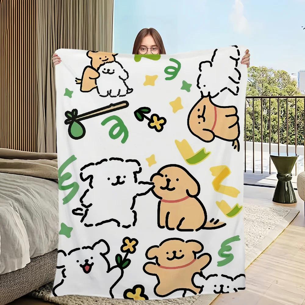 Cute Cartoon Plush Throw Blanket Soft Flannel for Bedroom Living Room Office Travel  Perfect Warm Cozy Gift