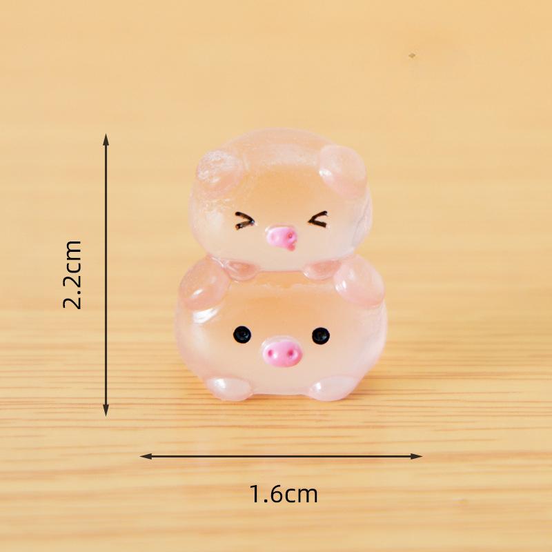 

Микро-ландшафт, Милый мультяшный, Сложенные маленькие животные, Украшения для домашнего рабочего стола, Креативное украшение, Изделия из смолы Stacked pig