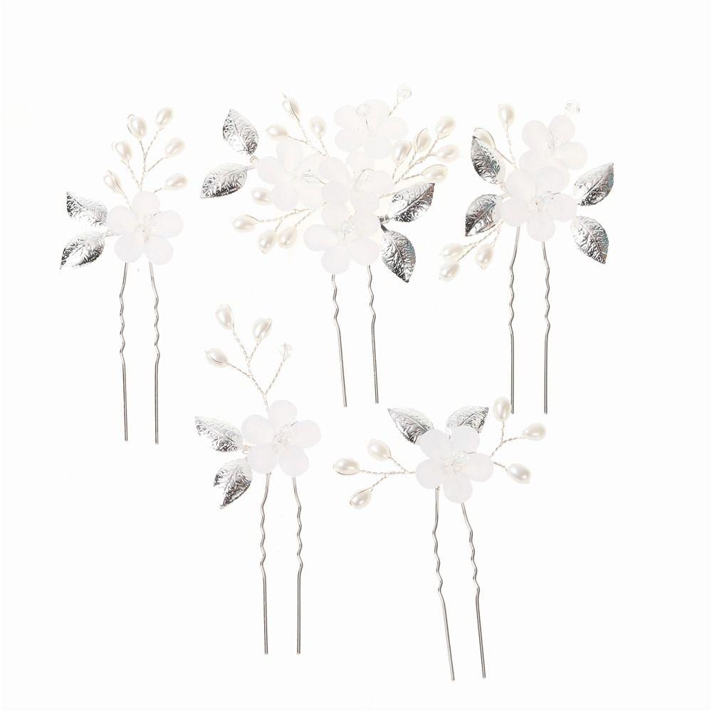 

5pcs/set Hairstyle Jewelry Wedding Headpieces U-shaped Hairpins Women Hairpins Hair Clips срібний