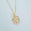 Gold-Plated Heart Cross Necklace - Fashion Sweater Chain for Women