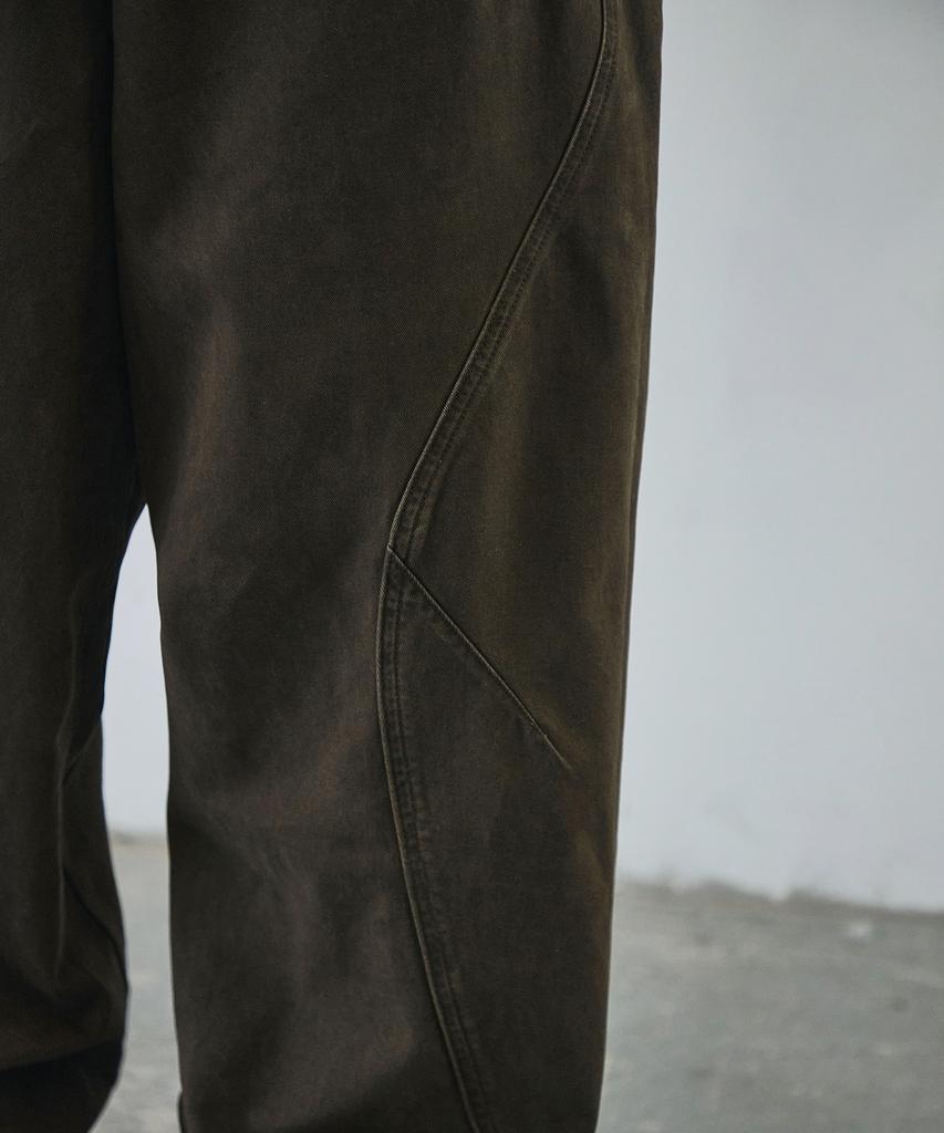 Seukeulaeteulpigsel Vtg Fade Dart Curved Line Cotton Pants [Brown]