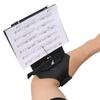 Black Arm Mounted Music Holder, Flute Lyre, Adjustable Forearm Sheet Folder with 5 Sleeves and ABS Panel for Band Use, Reading Support, and Practice