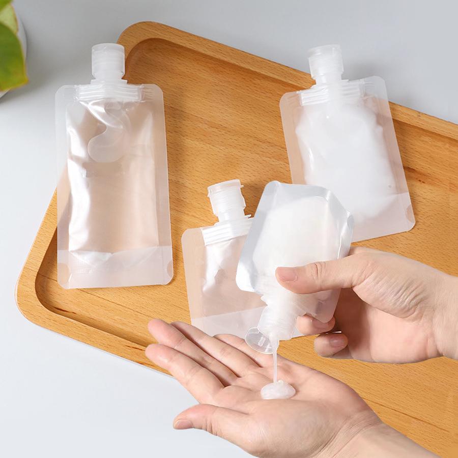 5 Peças Sacos de Viagem Vazios Squeeze Saco Dispensador de Loção Recarregável Shampoo Produtos de Higiene Pessoal Condicionador Saco de Armazenamento de Cosméticos Líquidos