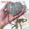 Mini Borsa a Mano a Forma di Cuore d'Amore con Decorazioni di Diamanti Acqua Scintillante per Uso Quotidiano