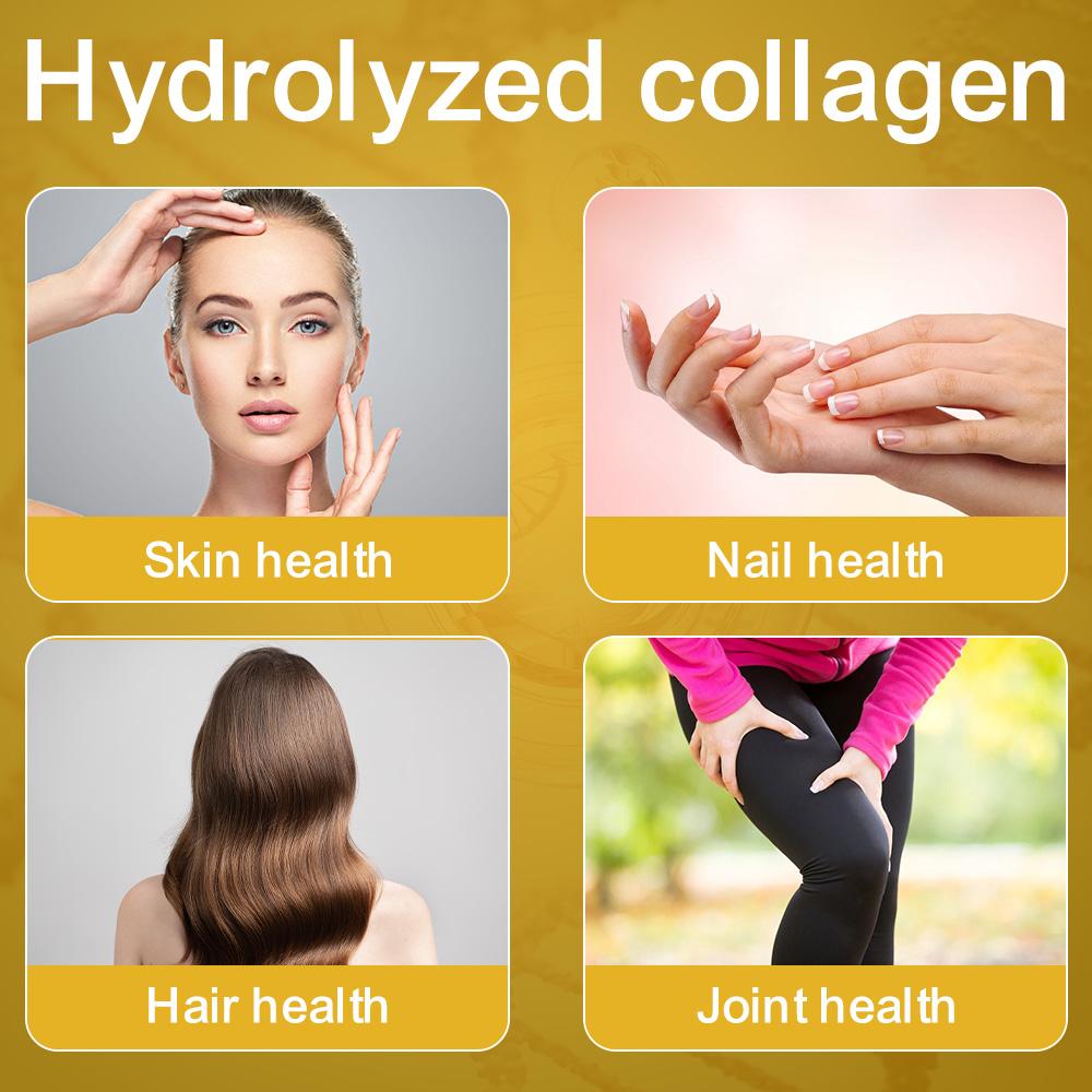 Bcuelov hydrolysiertes Kollagen Vitamin C Kapseln Kollagenpeptide kombiniert mit Vitamin C in USP-Qualität zum Schutz der Haut-, Haar- und Nagelgesundheit