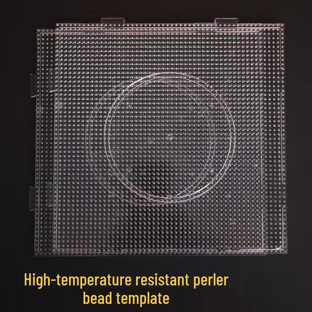 2.6mm Transparent Perler Beads Pegboard - Heat Resistant DIY Jigsaw Puzzle Board for Kids