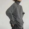 Women's European High Neck Pullover Sweater: Autumn/Winter Loose Fit, Slimming Plain Knit Base Layer