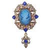 Vintage Queen Cameo Brooch Pin - French-Inspired Fashion with Sparkling Rhinestones, Elegant Alloy Design for Casual Attire
